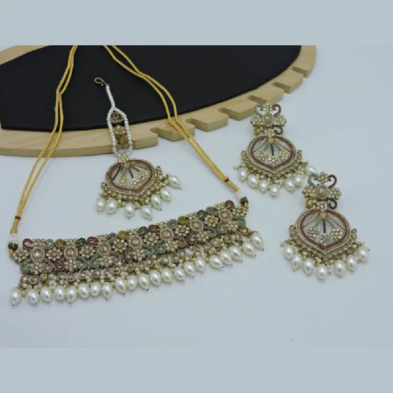 Shop Stylish Jewelry Now And Save Big Shree Chamunda Jewellers Gold Plated Necklace Set