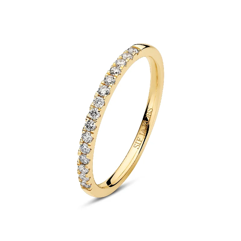 Luxury Jewelry Sale – Sparkle For Less Alba 14K Gold Ring w. Lab-Grown Diamonds