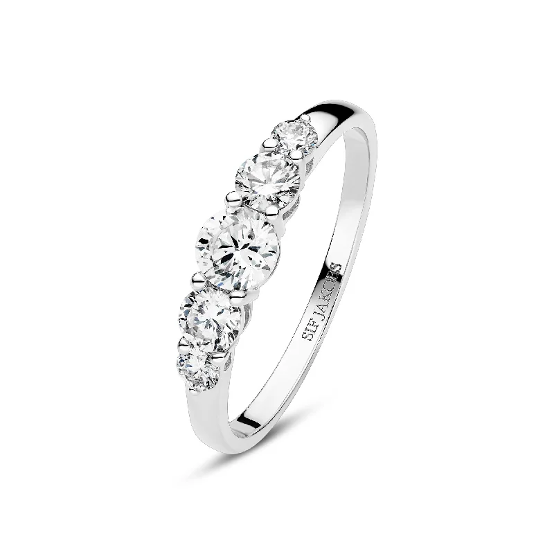 Unique Jewelry Designs Now At Discounted Rates Tiara 14K Whitegold Ring w. Lab-Grown Diamonds