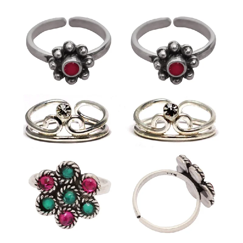 Elegant Jewelry, Exclusive Prices – Shop Now Set Of Three Silver Toe Rings (8)