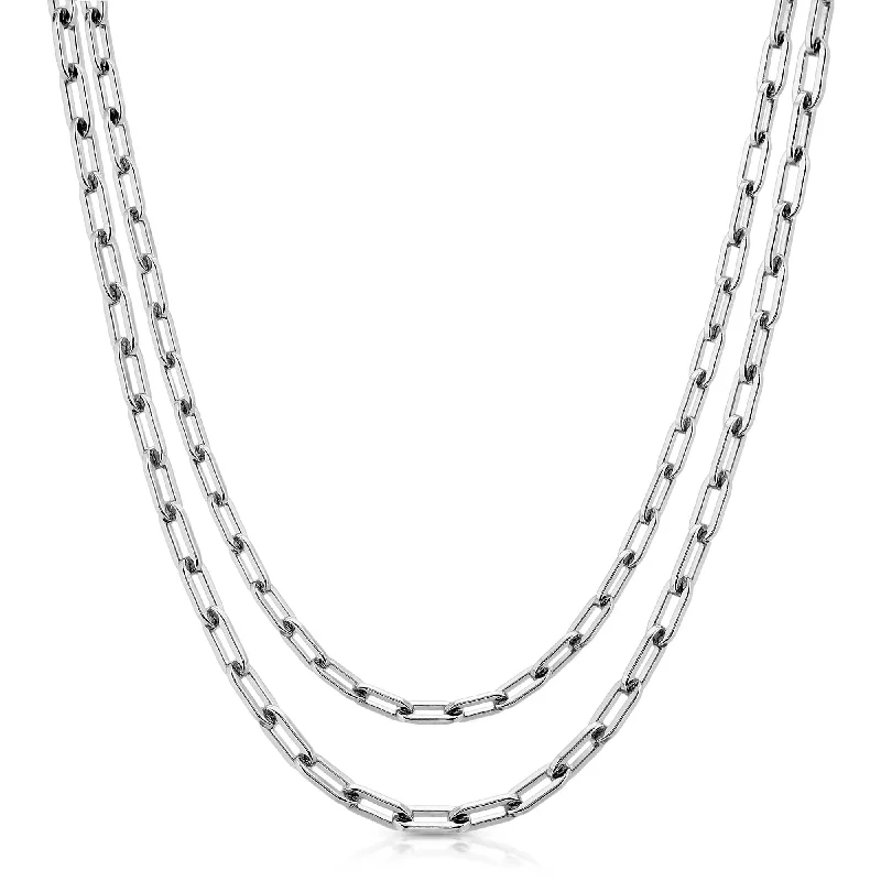 Shop Trending Jewelry With Exclusive Savings Silver Double Medium Link Chain Necklace Shop Trending Jewelry With Exclusive Savings Silver Double Medium Link Chain Necklace