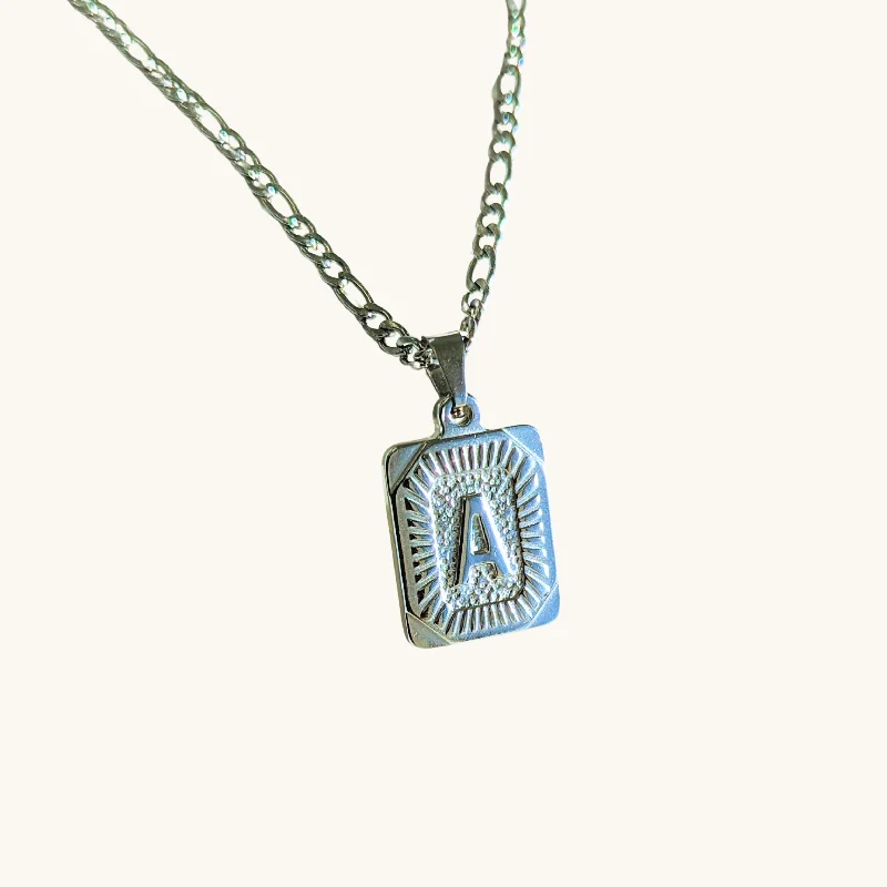 Shop High-Quality Jewelry At Jaw-Dropping Discounts Silver Kids' Figaro Vintage Initial Necklace Shop High-Quality Jewelry At Jaw-Dropping Discounts Silver Kids' Figaro Vintage Initial Necklace