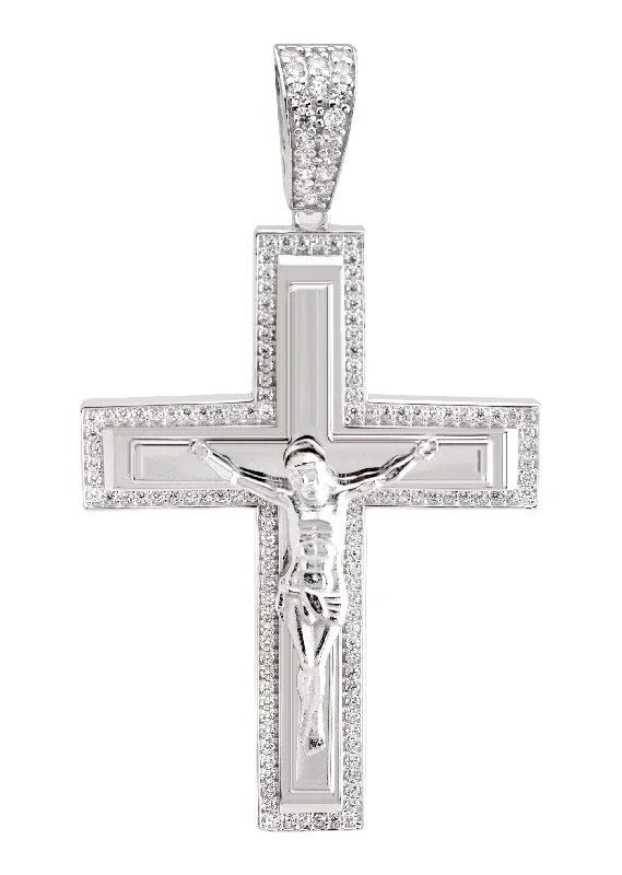 Shop Dazzling Jewelry At The Best Prices Silver Pendant - White Gold Cross Pendant | Appx 8.2 Grams Shop Dazzling Jewelry At The Best Prices Silver Pendant - White Gold Cross Pendant | Appx 8.2 Grams