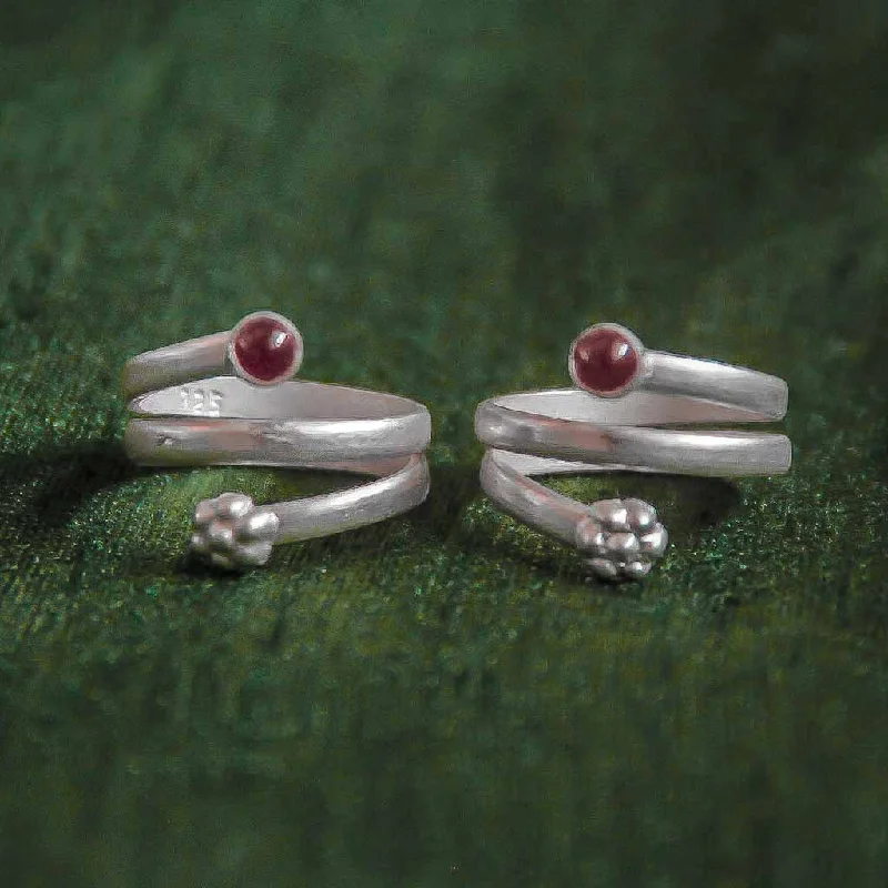 Jewelry Clearance Event – Stock Up Before It's Over Silver Red Pota Toe Ring (Pair) Jewelry Clearance Event – Stock Up Before It's Over Silver Red Pota Toe Ring (Pair)