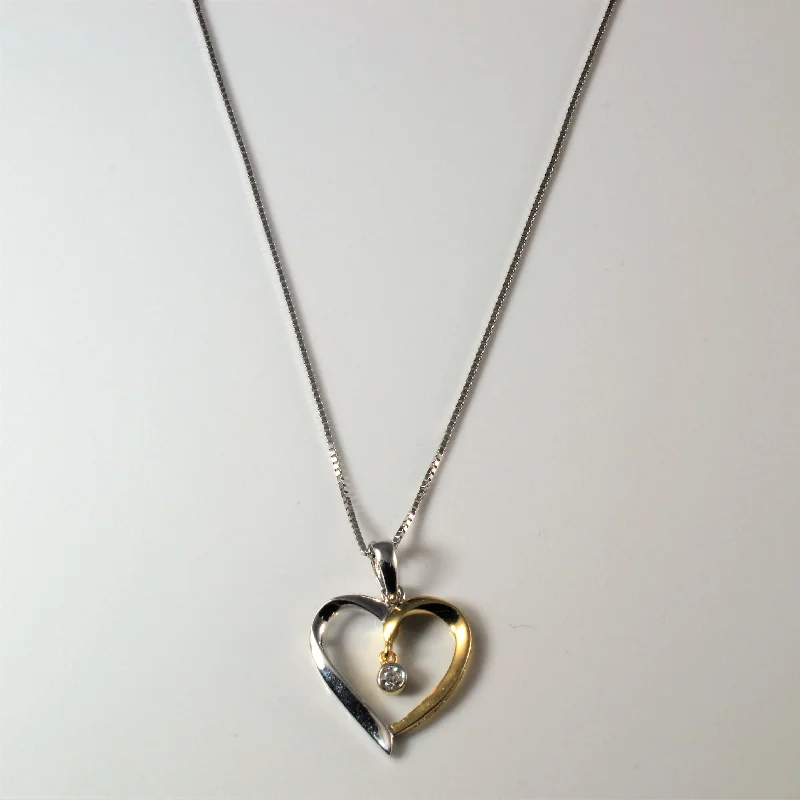 Solitaire Diamond Heart Necklace | 0.06ct | 18" |