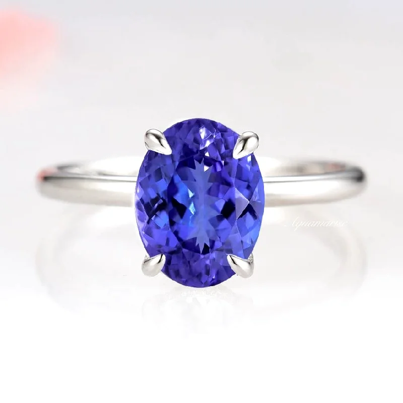 Jewelry Clearance Event – Last Chance For Stunning Deals 2CT Solitaire Tanzanite Ring- Sterling Silver