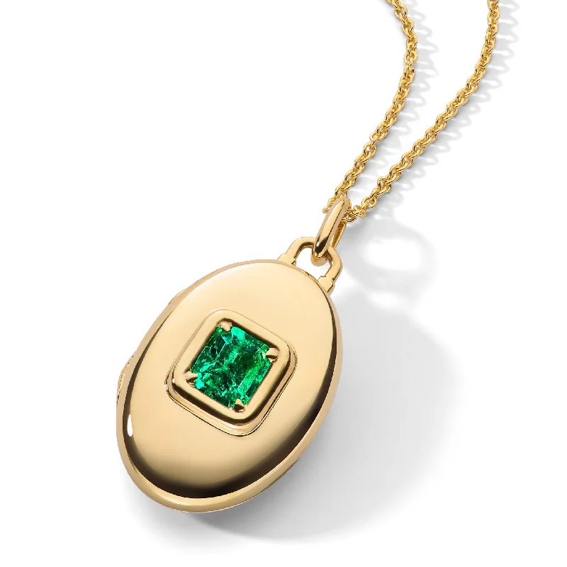Must-Have Jewelry At Irresistible Discounts Special Edition Colombian Emerald Locket Necklace