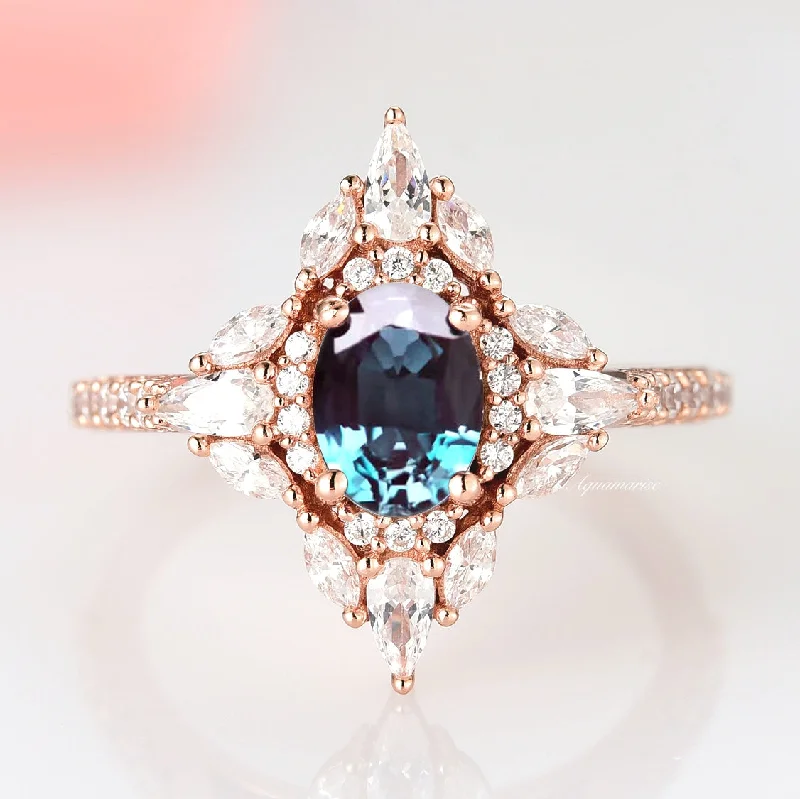Shine Bright With Our Special Jewelry Promotions Stella Alexandrite Ring- 14K Rose Gold Vermeil