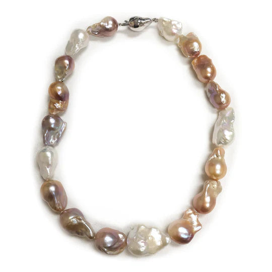 Jewelry Flash Sale – Stylish Designs At Unbeatable Rates Sterling Silver 18" Natural Freshwater Baroque Pearl Necklace