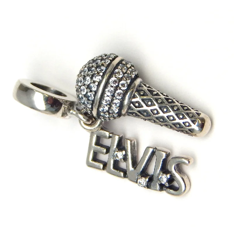 Limited-Time Offer On Premium Jewelry Collections Sterling Silver ELVIS Microphone Dangle Charm