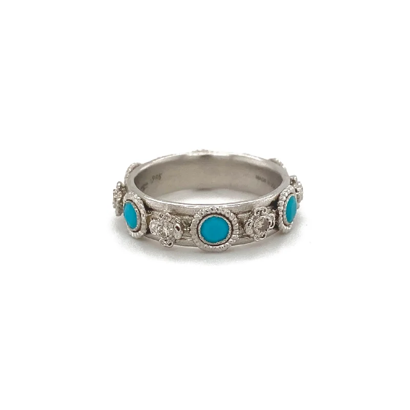 Bestselling Jewelry At Special Promotional Rates Turquoise and Diamond Stack Ring