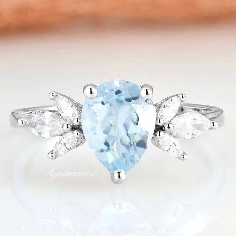 Upgrade Your Collection With Our Limited-Time Jewelry Sale Eva Aquamarine Ring- Sterling Silver