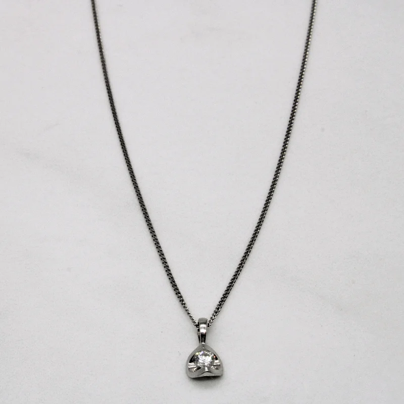 Tension Set Diamond Pendant Necklace | 0.09ct | 17" |