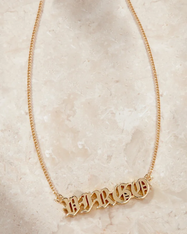 Timeless Jewelry Styles At Wallet-Friendly Prices The Nameplate Necklace [Old English]