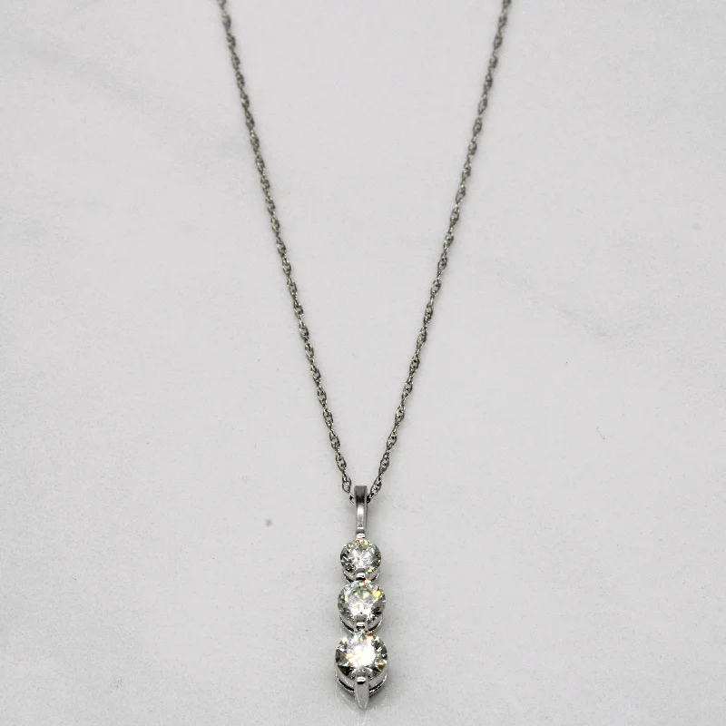 Diamond Three-Stone Pendant & Necklace | 0.46ctw | 18" |