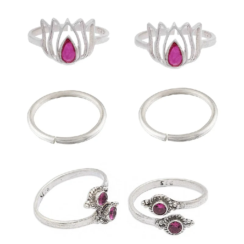 Buy More, Save More On Stunning Jewelry Designs Set Of Three Silver Toe Rings (10)