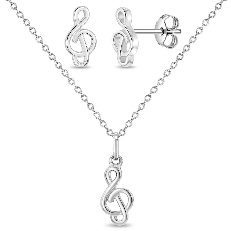 The Ultimate Jewelry Sale – Exclusive Styles At Great Prices Treble Clef Kids / Children's / Girls Jewelry Set - Sterling Silver