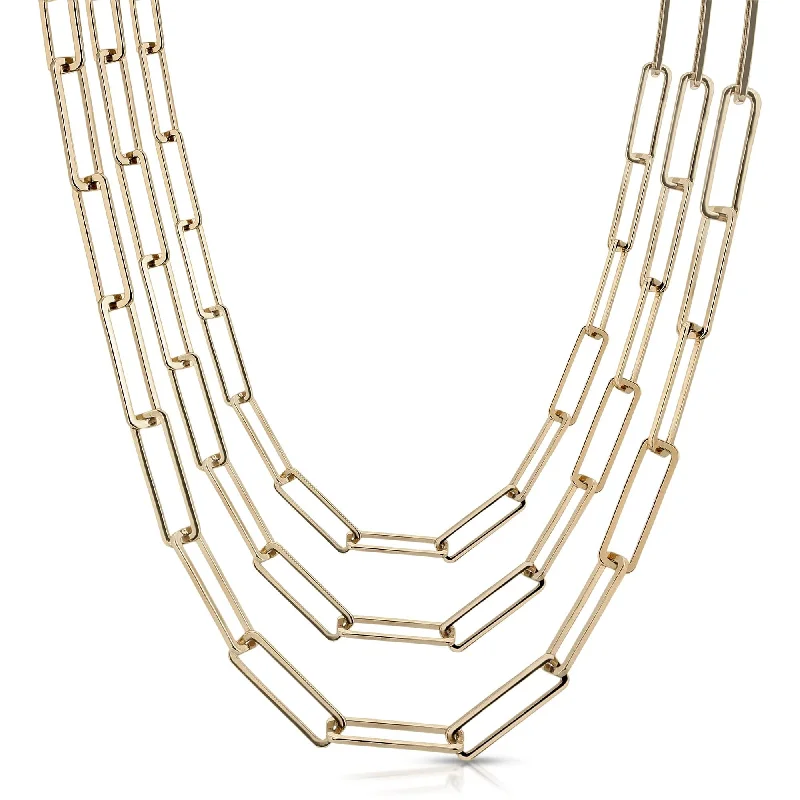 Exclusive Jewelry Bundles At Discounted Prices Triple Large Rectangle Link Chain Necklace Exclusive Jewelry Bundles At Discounted Prices Triple Large Rectangle Link Chain Necklace