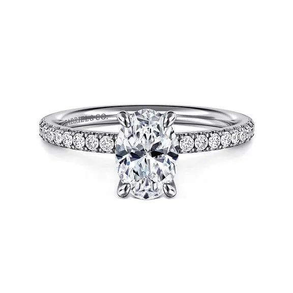 Sparkle For Less – Shop Our Limited-Time Jewelry Deals Twain - 14K White Gold Oval Diamond Engagement Ring (Setting Only)