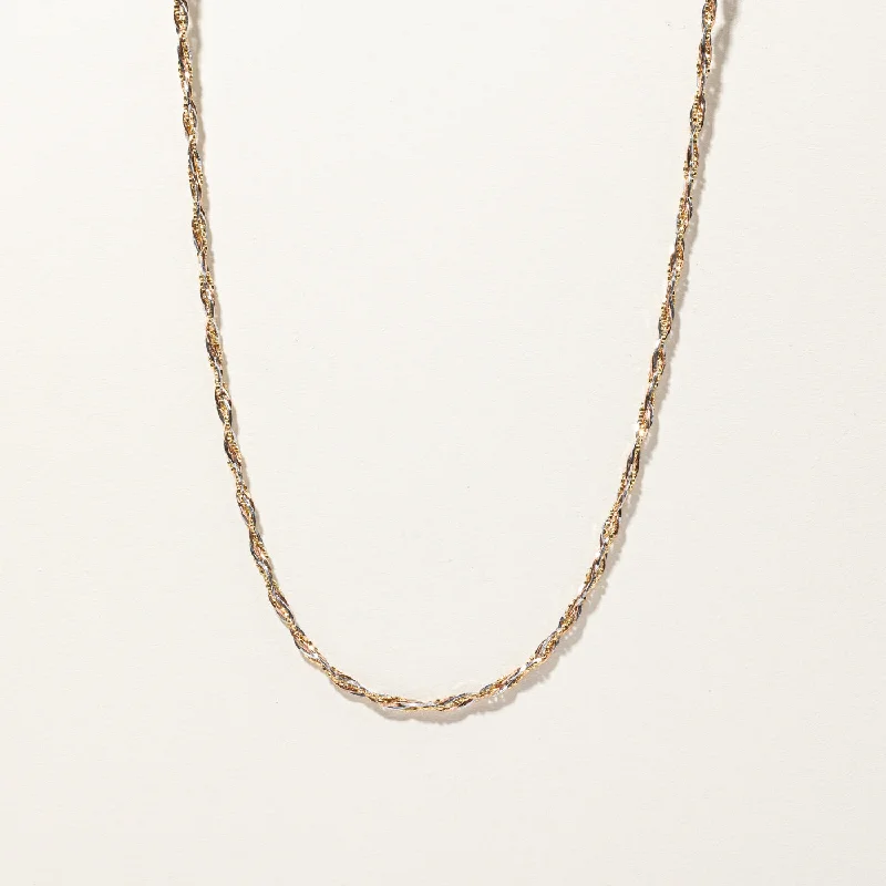 Don't Miss Out On Jaw-Dropping Jewelry Discounts Two Tone Gold Braided Chain | 18"|