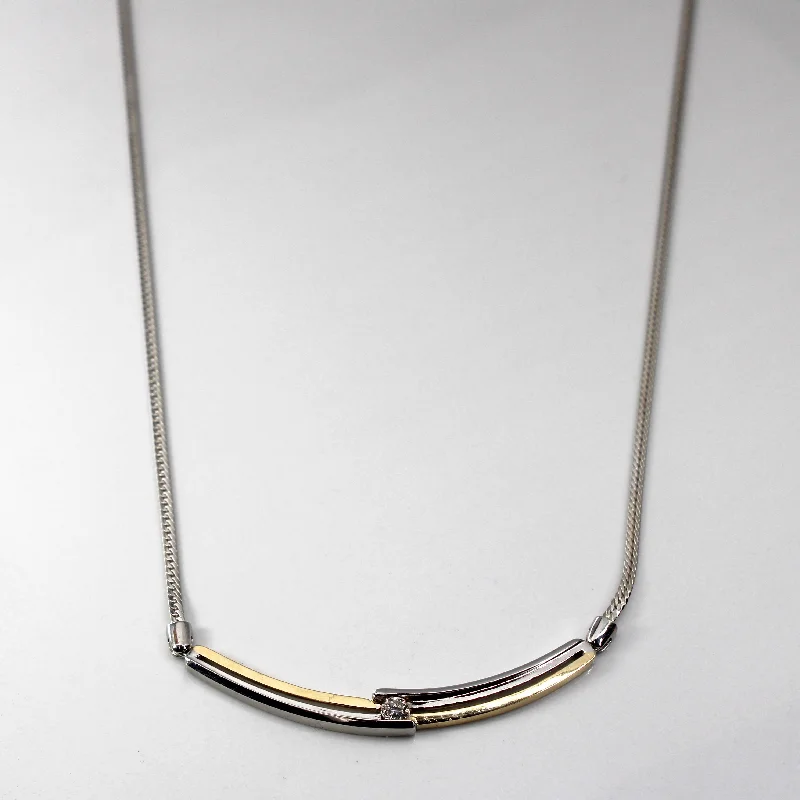 Discounted Luxury Jewelry – Shine Without The Splurge Two Tone Gold Diamond Necklace | 0.17ct | 18"|