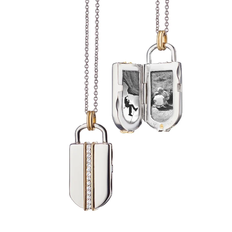 Elegant Jewelry At Unbeatable Prices – Shop Today Two-Tone Large "Lock" Inspired Locket