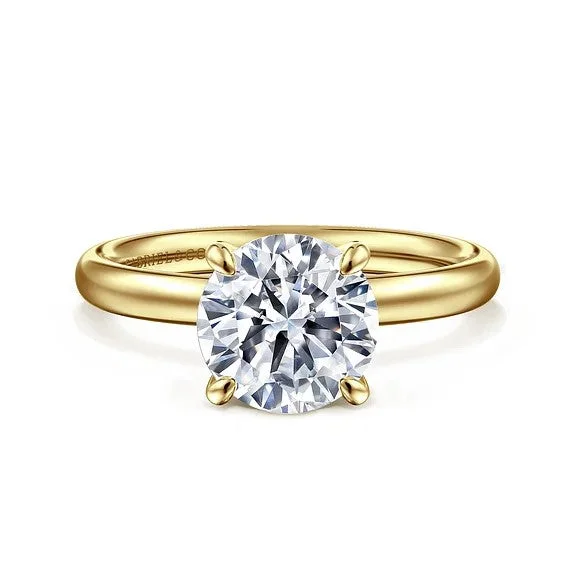 Sparkle For Less – Shop Jewelry Deals Now Unite - 14K Yellow Gold Round Solitaire Diamond Engagement Ring (Setting Only)