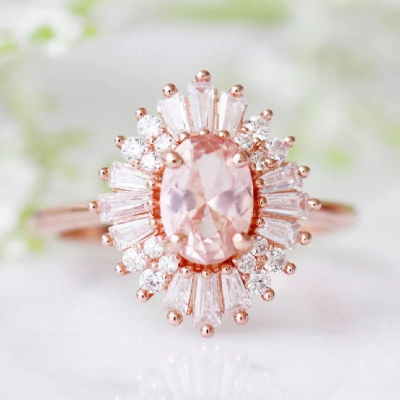 High-End Sparkle, Low-End Prices – Shop Now Victoria Morganite Ring- 14K Rose Gold Vermeil