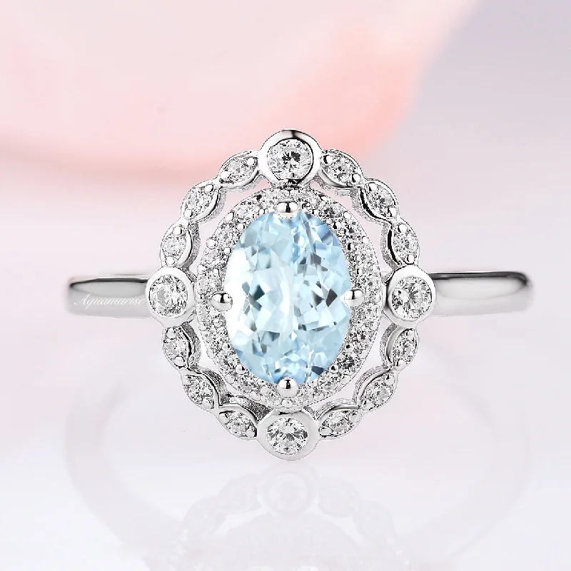 Must-Have Jewelry At Irresistible Discounts Valentina Aquamarine Ring- Sterling Silver