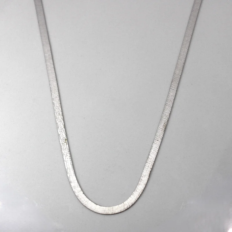 Chic And Stylish Jewelry At Discounted Prices White Gold Snake Chain | 18"|