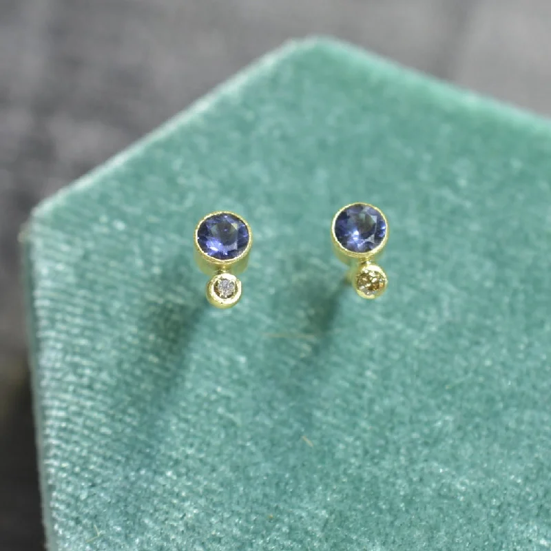 Elevate Your Jewelry Collection With Limited-Time Savings Wyoming Iolite and Diamond Studs