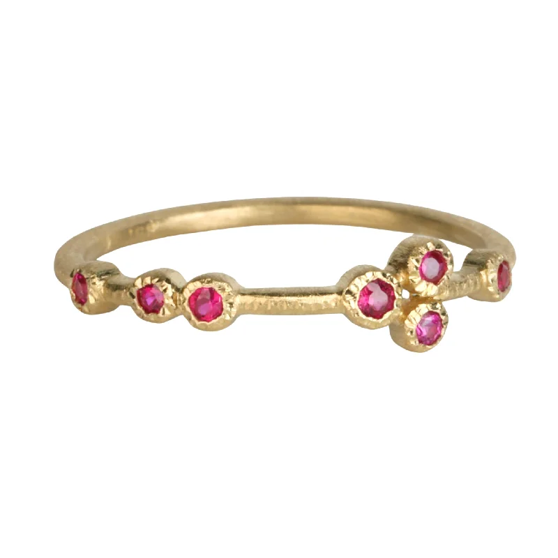 Premium Diamond Jewelry At Once-In-A-Lifetime Discounts 18K Gold Asymmetrical Bezel Ruby Ring