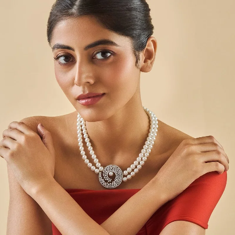 Affordable Gold-Plated Jewelry For Modern Fashion Zircon Necklace 179723