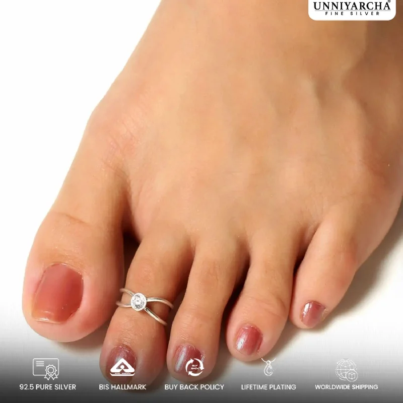 Unmissable Jewelry Discounts – Elevate Your Look For Less Zircon Sterling Silver Toe Ring (Pair)